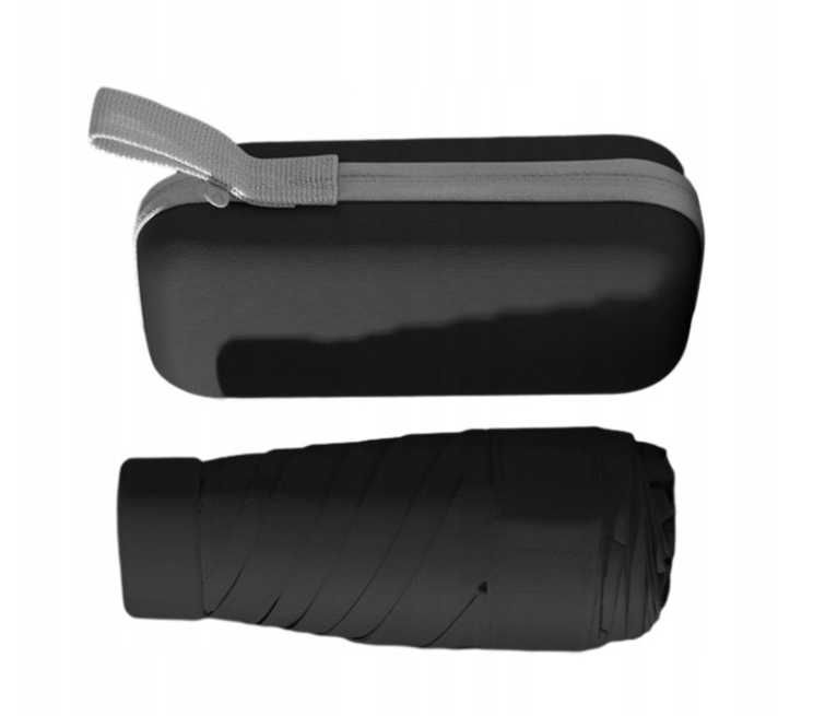 PARASOL MANUALNY CZARNY mini składany kompaktowy mały + etui