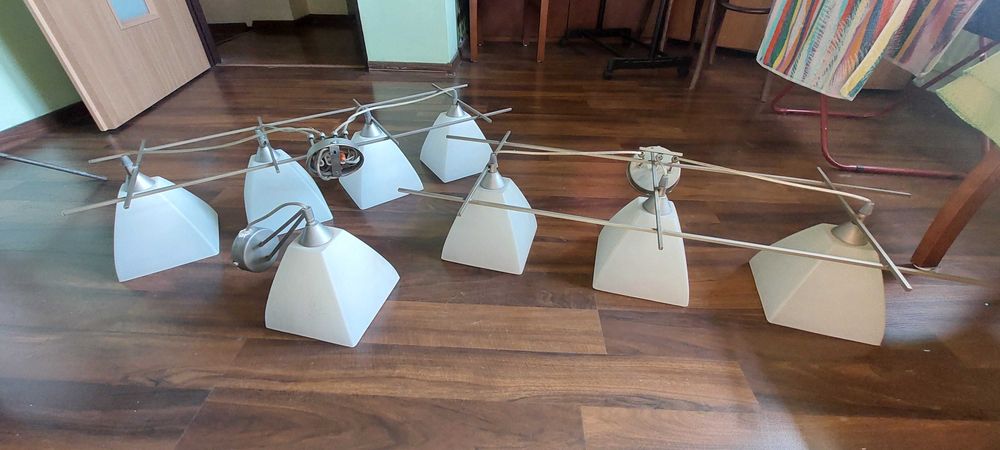 Lampa, żyrandol (4 + 3 + 1) zestaw lamp