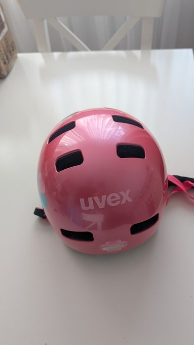 UVEX Kask Kid 3 różowy rowerowy dziecięcy kwiatki 55-58 cm