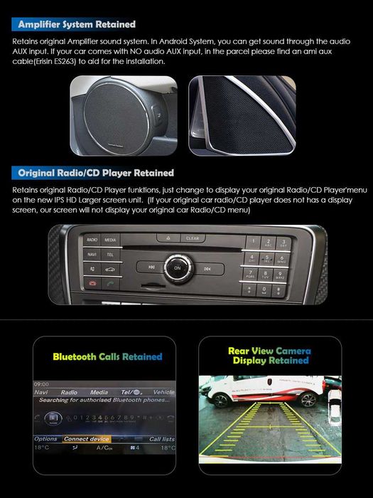 Auto-rádio 2 din Android 14 12.3" Mercedes Classe C V  GLC  W205