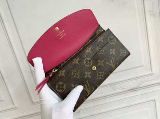 LOUIS VUITTON Emilie Różowa czerwona klamra