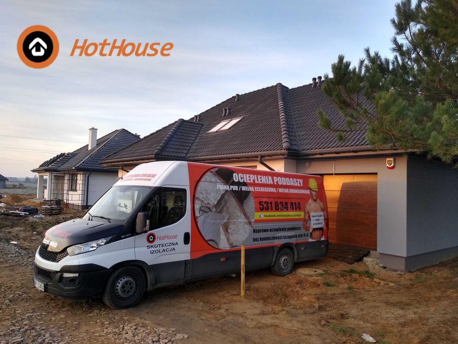 Ocieplenie Pianą PUR, Celulozą, poddasza, stropodachu, wiązarów