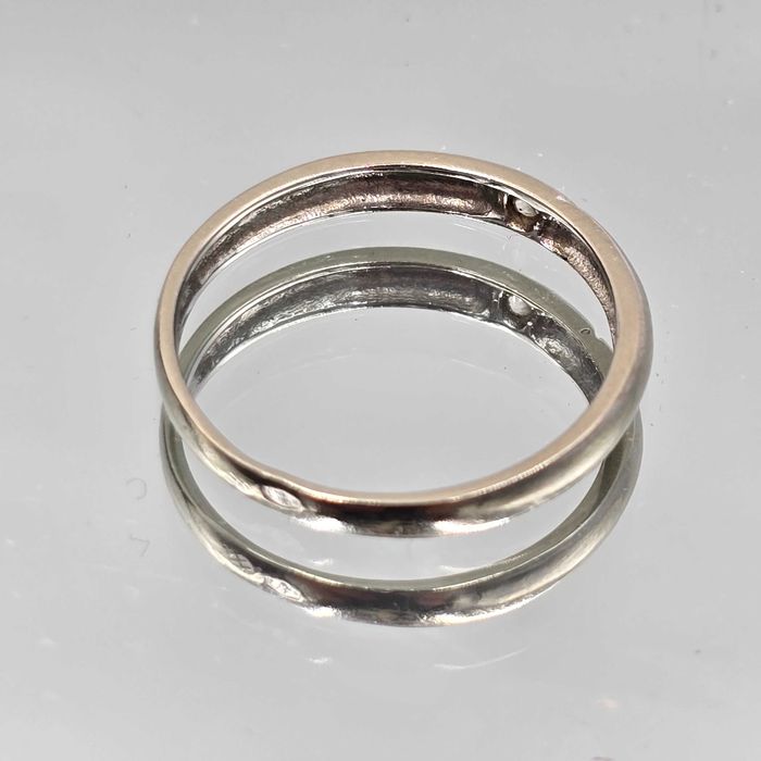 Pierścionek Białe Złoto Z Cyrkonią Próba 585 14K Waga 1,83g Rozmiar 17