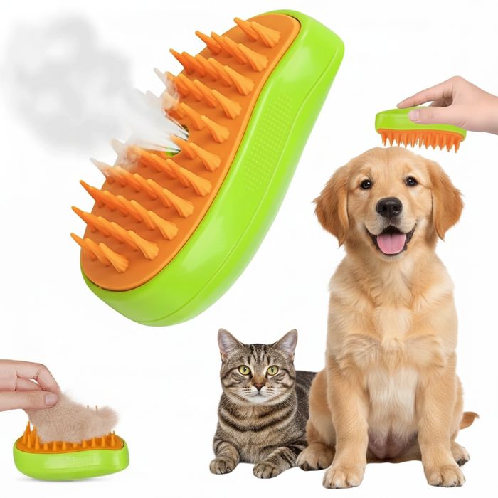 Szczotka parowa dla kota psa zwierząt elektryczna do pielęgnacji sierś