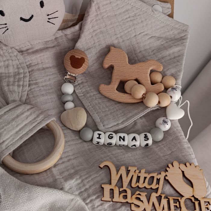 Zawieszka do smoczka prezent dla niemowlaka babyshower narodziny