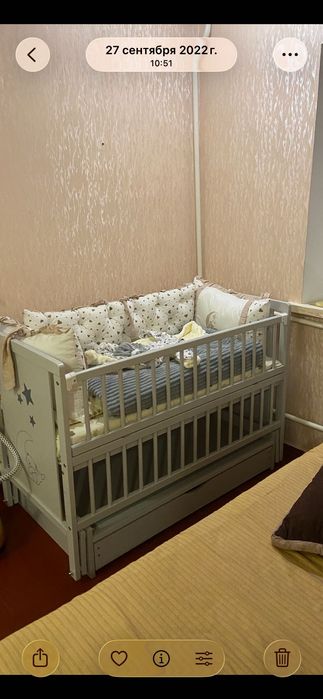 Дитяче ліжко з шухлядою та маятником