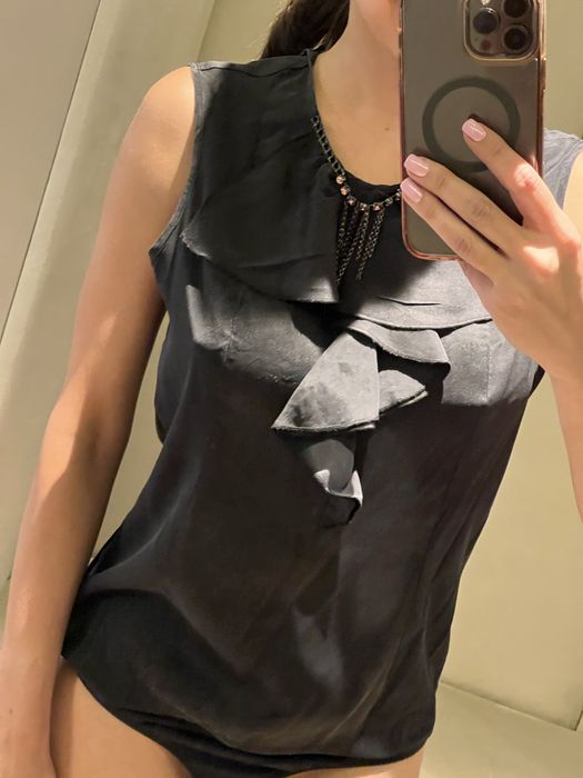 LIU JO body czarne r. s z łańcuszkiem