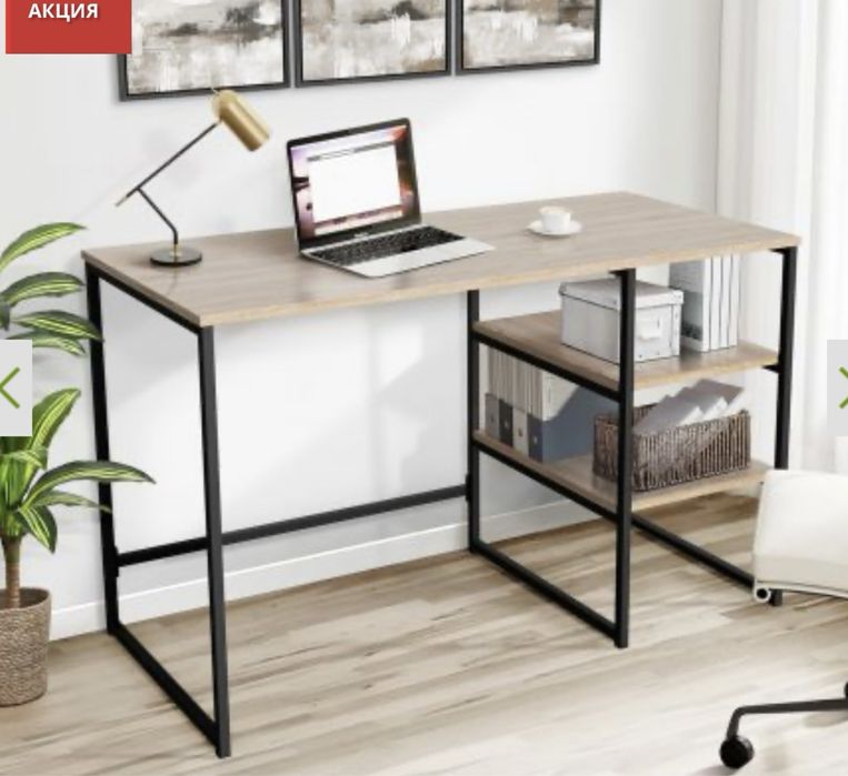 Стол компьютерный Jet JT1200 (1187х550х750Н) черный/Дуб Сонома 10шт