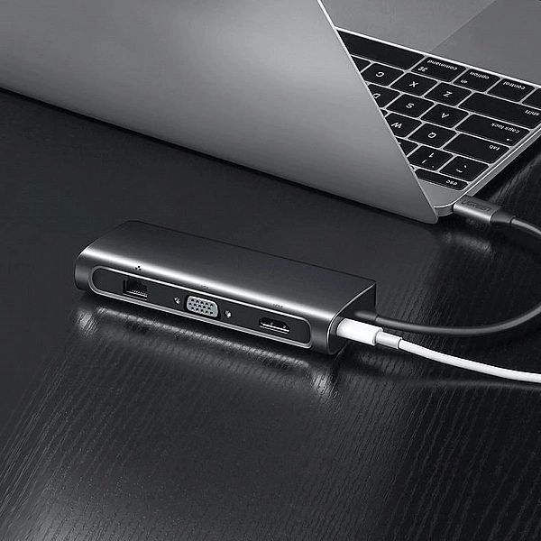 Ugreen 10w1 wielofunkcyjny HUB USB-C - 3x USB 3.0 / HDMI/ VGA/ RJ45 Gi
