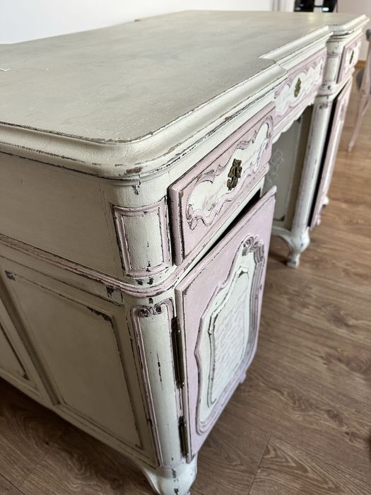 Stylowe Biurko Gabinetowe Ludwikowskie Dwustronne