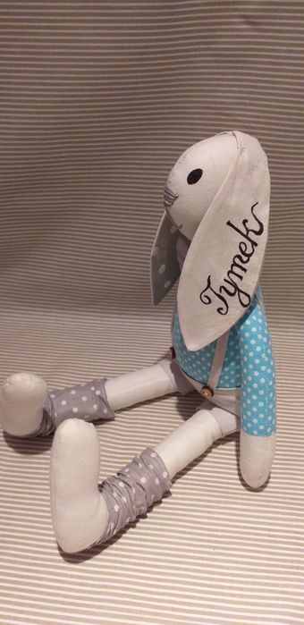 Królik tilda szyty bawelna 38 cm personalizacja