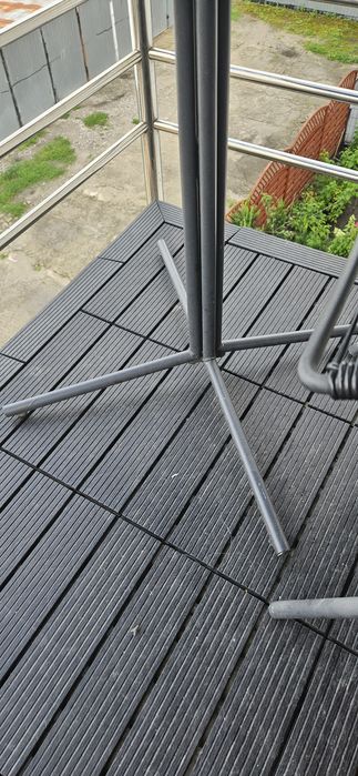 Stolik balkonowy ogrodowy 2 krzesła grafit jysk