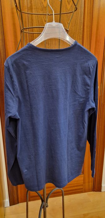 Męski T-shirt Ronley rozm.M(48/50) bawełna granatowa dł.rekaw nowy