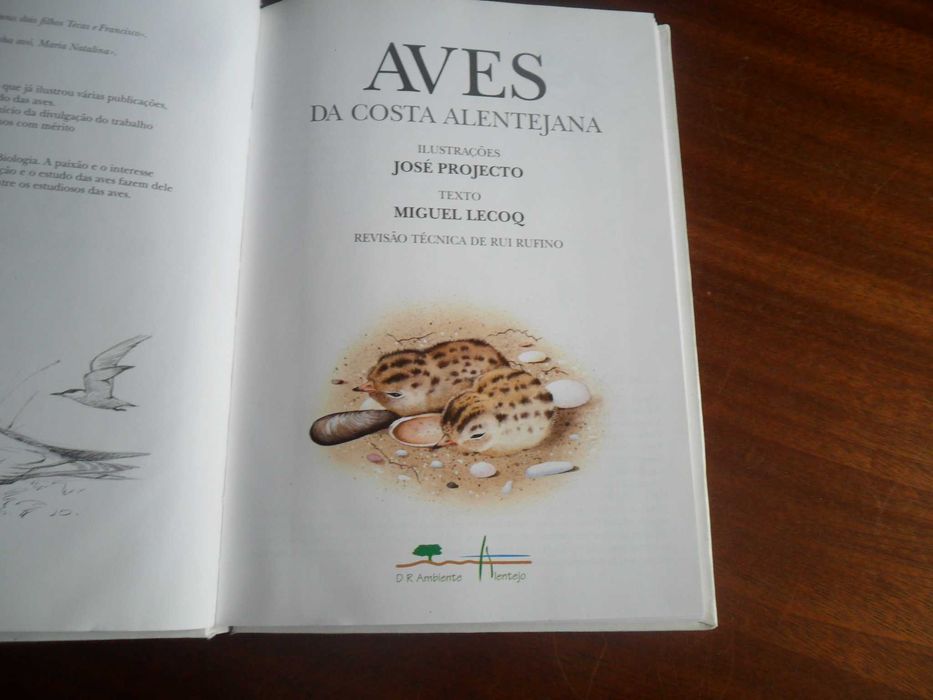 "Aves da Costa Alentejana" de José Projecto e Miguel Lecoq -1ª Ed 1998