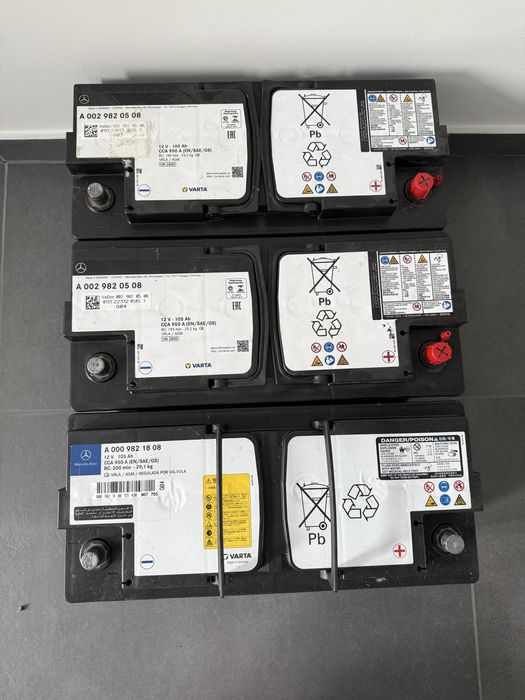 Акумулятор Mercedes VARTA 105Ah | Оригінал | Робочі 3 шт
