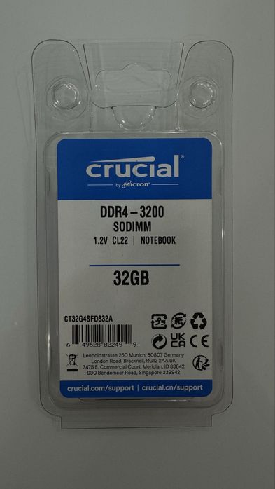 Crucial 32GB DDR4 -3200 SODIMM - NOWA