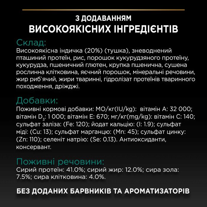Корм для Стерилізованих Кішок Purina Pro Plan Sterilised з Індичкою