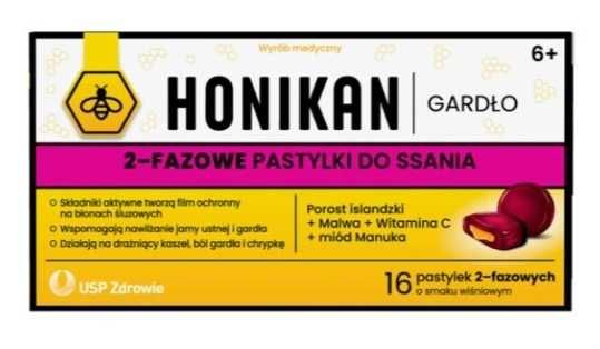 Honikan Gardło na ból chrypkę suchość na miodzie 16 pastylek