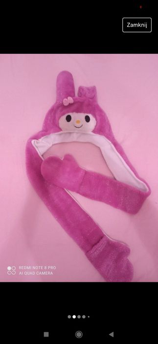Śliczna mega ciepła czapka damska my melody Sanrio