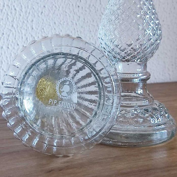 Conjunto 2 castiçais em vidro