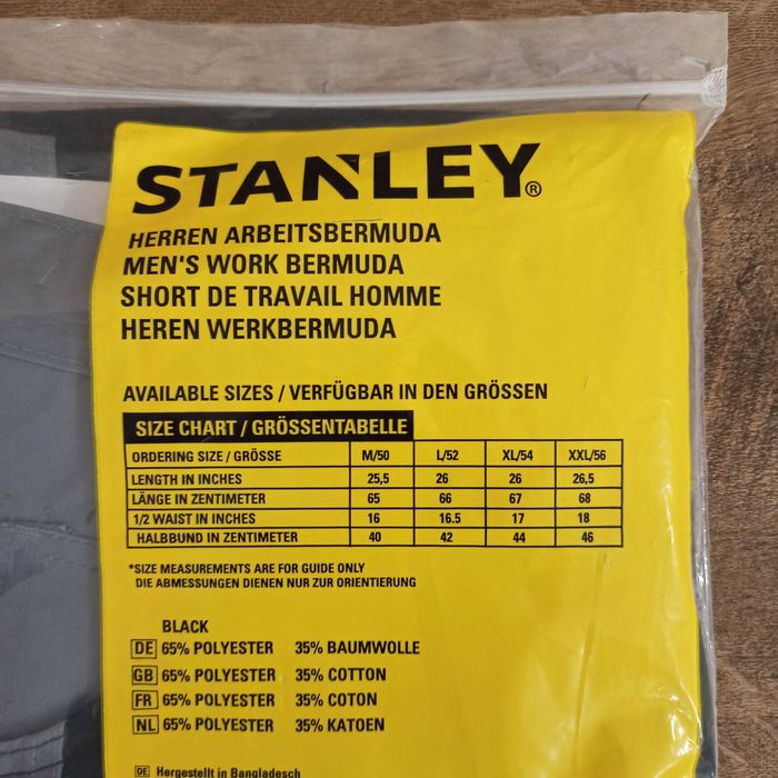 Stanley Men's Work Bermuda – Spodenki Robocze Szorty L/52 Black