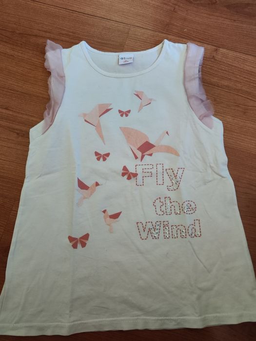 T-shirt branca de menina da Ativo