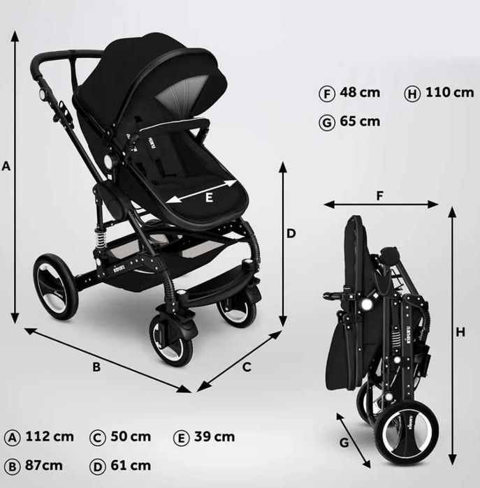 Wózek wielofunkcyjny 3w1 Kiduku nosidełko