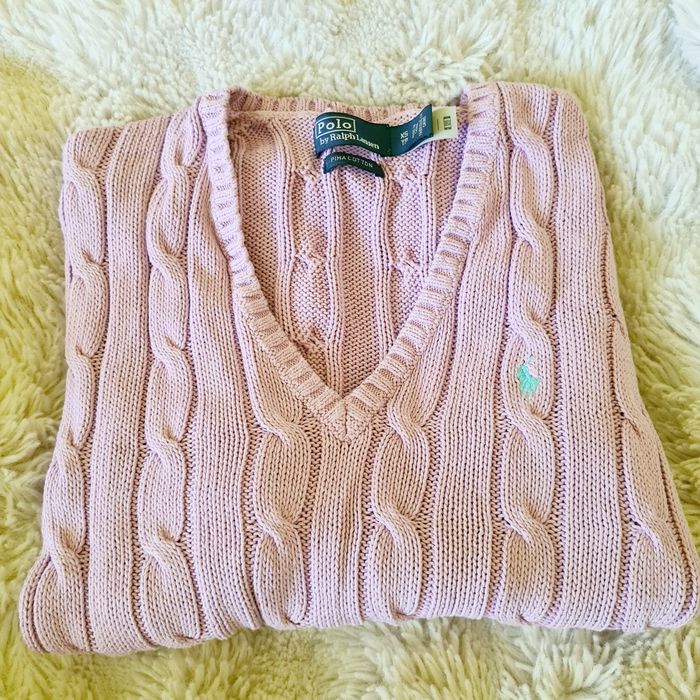 Oryginalny sweter Polo Ralph Lauren lila fiolet  XS