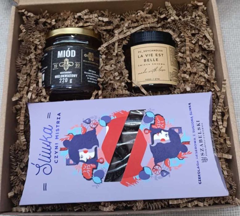 Zestaw Prezentowy Świeca Sojowa 120ml +Miód W.220g +CŚ