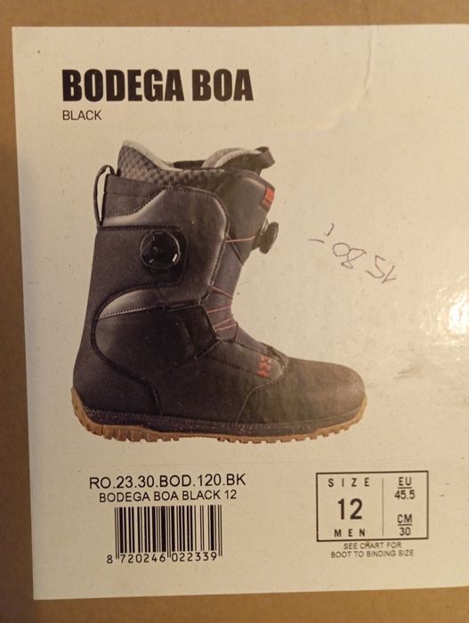 Buty snowboardowe Rome Bodega Boa Black 30 cm 45,5