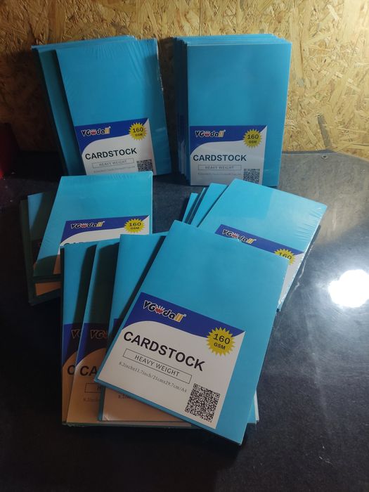 5x. VGOODALL 50 arkuszy papier kolorowy, niebieski  papier ksero 160g