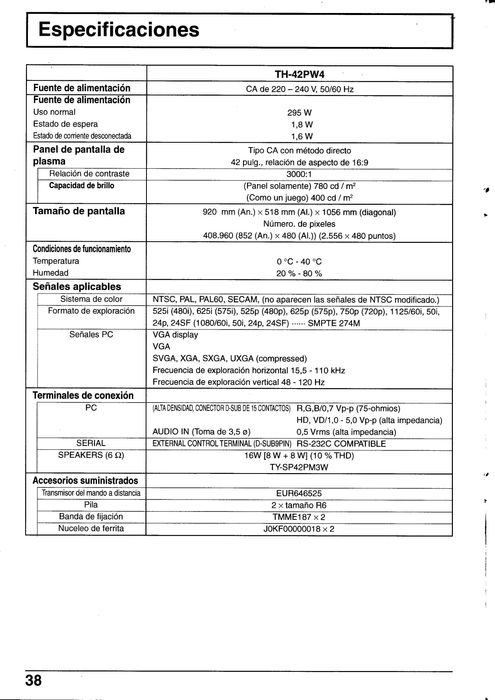 Monitor Plasma Panasonic