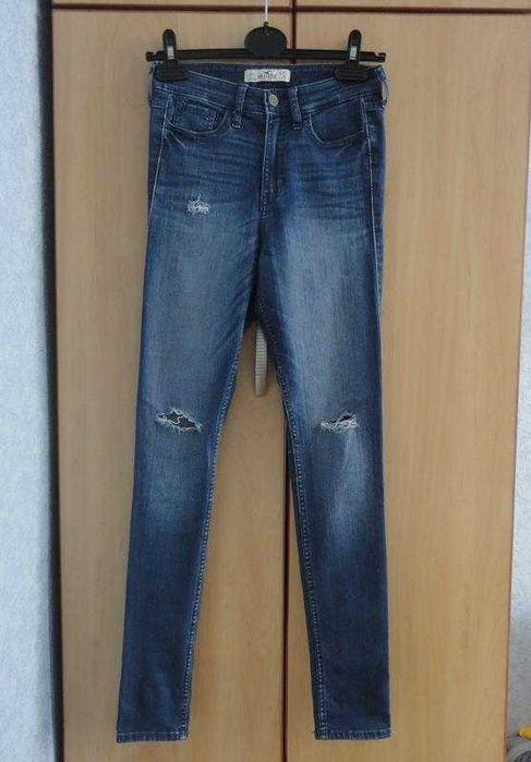 СУПЕР брендовые джинсы брюки хлопок высокая посадка Hollister