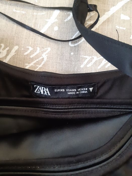 Nowa czarna sztywna bluzka na ramiączka XS 34 y2k alternative
