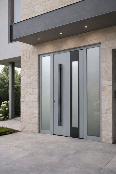 Drzwi wejsciowe aluminiowe premium, nakładkowe