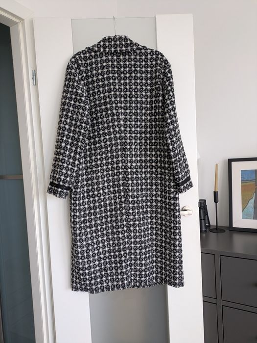 płaszcz samochodowy / długi kardigan Lecomte boucle – nowy 42/XL