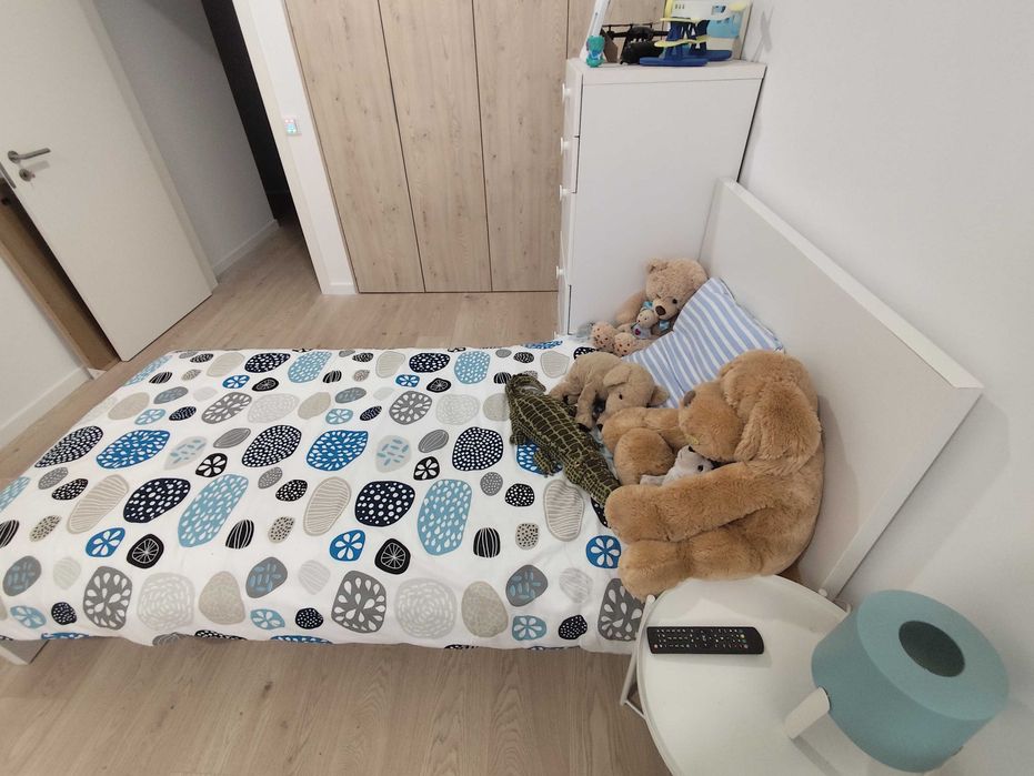 Cama malm, solteiro com colchão e estrado