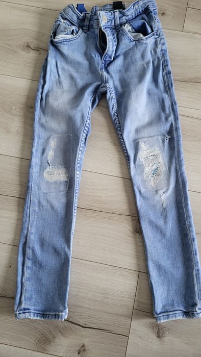 H&M rurki Skinny fit 128 niebieskie