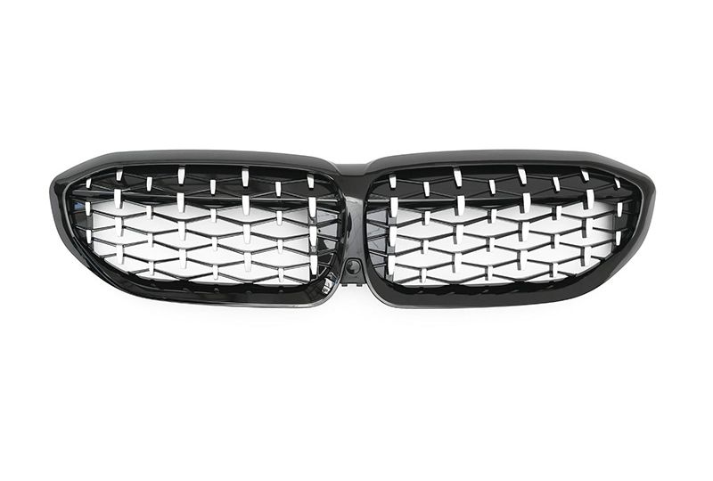 GRELHA DIANTEIRA LOOK DIAMOND PRETO CROMO PARA BMW SERIE 3 G20/21 2019--