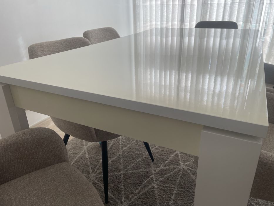 Mesa branca lacada 90x 160/205 (extensivel)