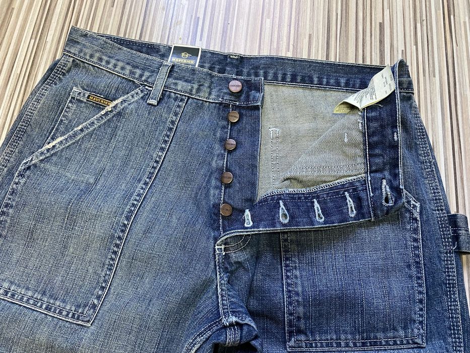 Spodnie męskie jeans 32/34 pas 83 cm Maverick bojówki nowe granat