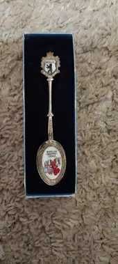 Colher vintage de lembrança colecionável de Berlim Check Point Charlie