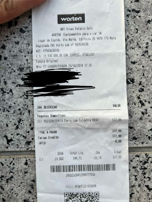 Ferro com caldeida Braun