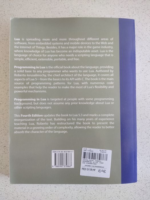 Livro Programming in Lua 4 edition