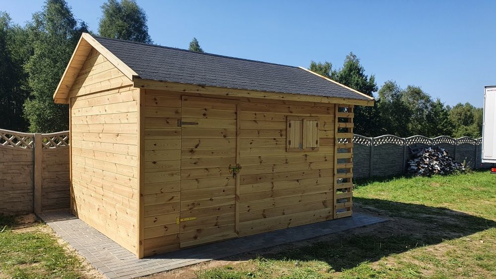 Drewniany Domek Narzędziowy z Drewutnią FARMER CLASIC 3x4