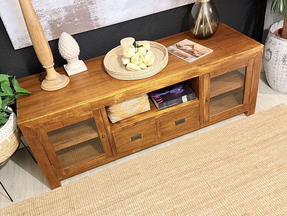 aparador, consola, armario, movel tv, acacia, arboretto, rustico