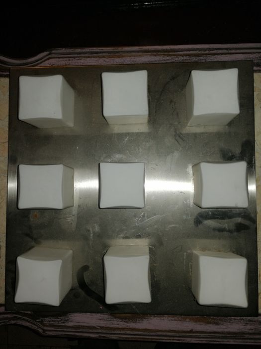 Candeeiros tecto em inox e vidro fosco