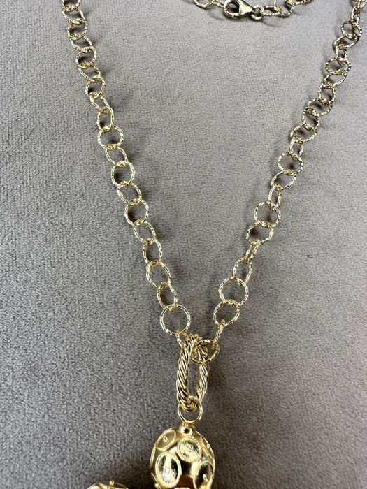 Cruz grande de Contas de Viana em prata Dourada