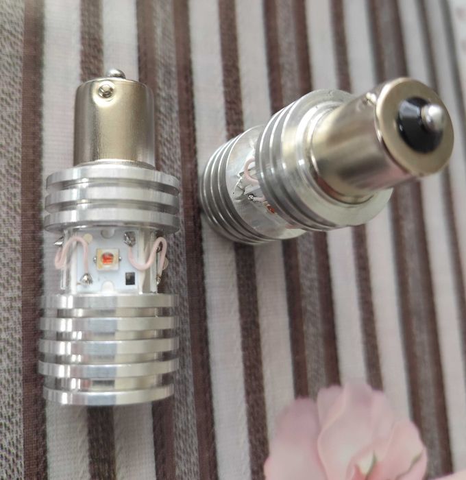 Автолампа LED P21W BA15S 1156 для автомобілів з США USA жовтий поворот