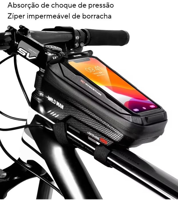 Bolsa suporte telemóvel para bicicleta
